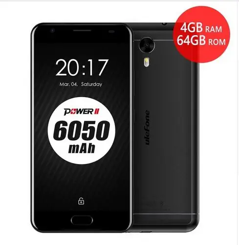 Best Price Ulefone Power 2 Android 7.0 Smartphone 4GB RAM 64GB ROM MTK6750T Octa Core 5.5"FHD 6050mAh Quick Charge 16.0MP OTG Mobile Phone