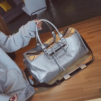 

2019 Unisex New Fashion big bag silver and black business boarding fitness travel bag