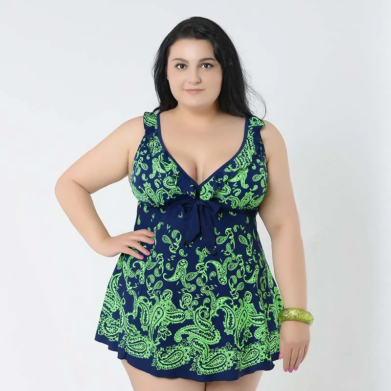 

Women's Retro Plus Size Swimsuit Floral Push Up Swimsuit Tankini Swimdress