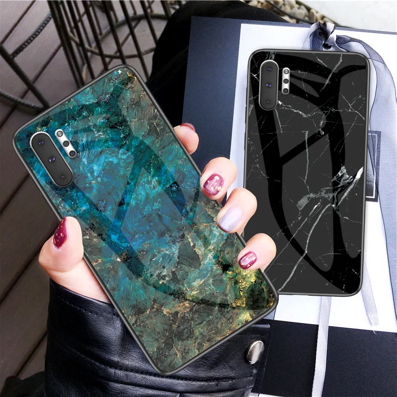 Мраморный чехол из закаленного стекла для Samsung Galaxy Note 10 Plus 20 S8 S9 S10 S20 S21 S30 Ultra FE A42 A51