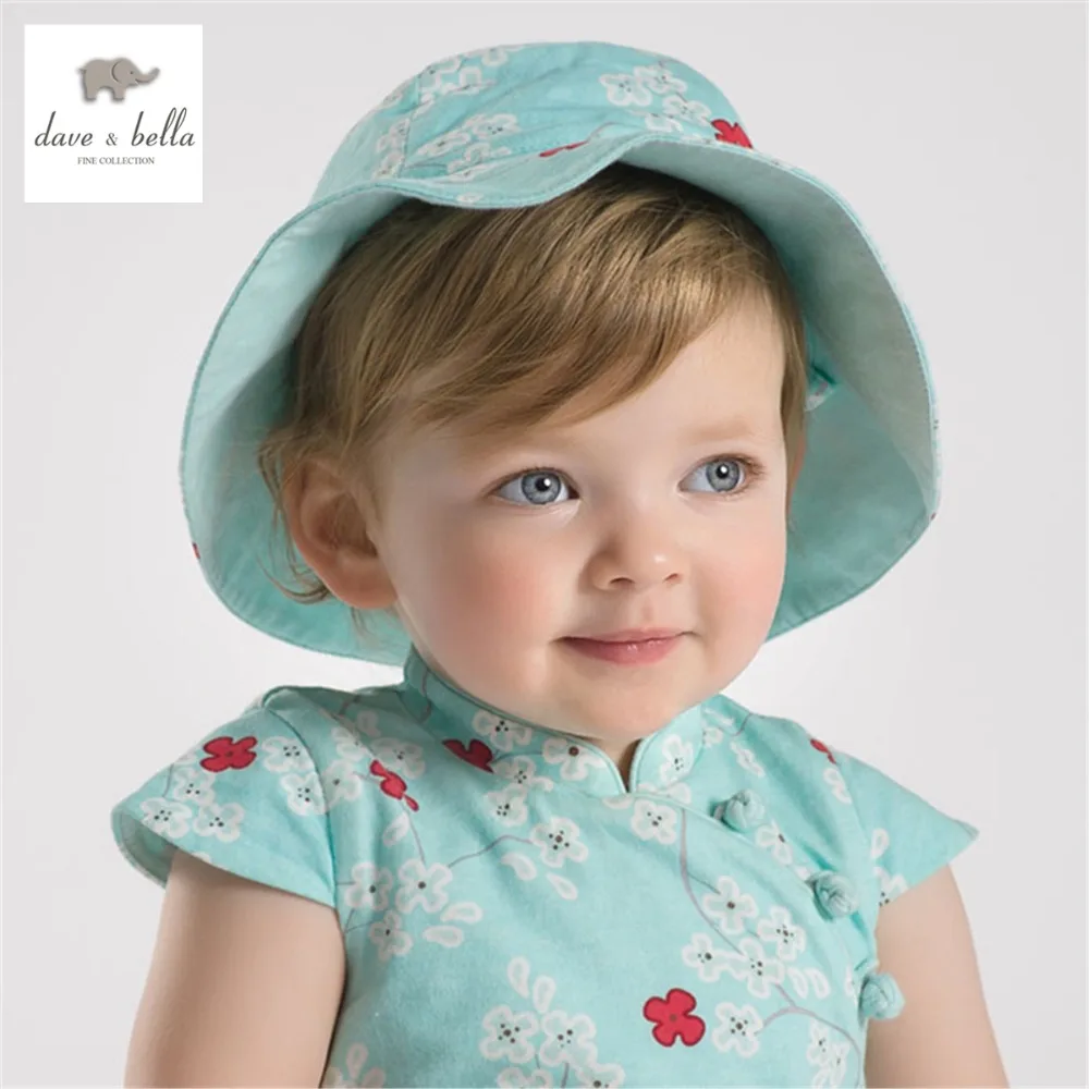 DB1973 dave bella summer baby girls floral beach hats infant caps