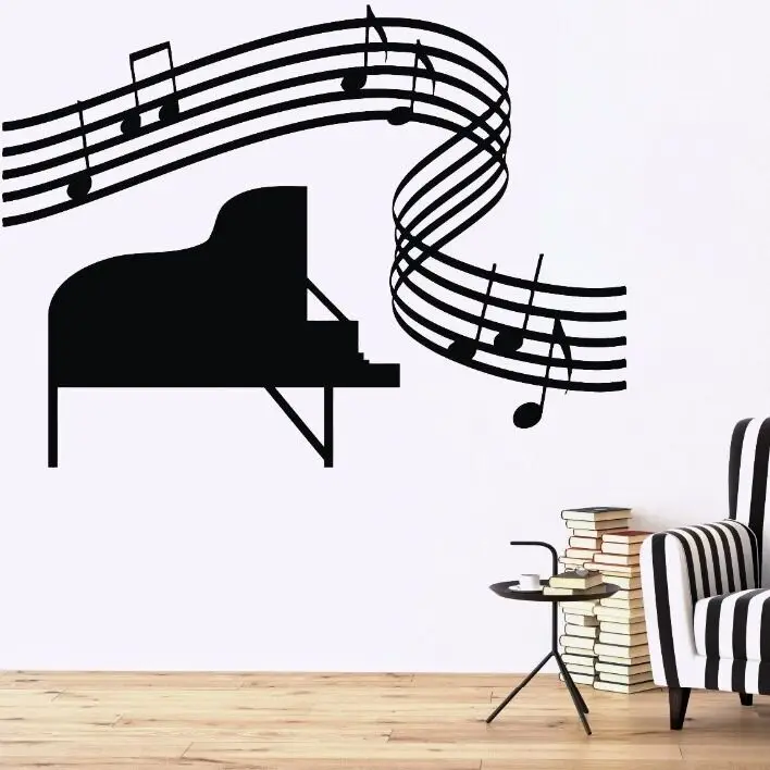 Vinyl Wall Sticker Music Piano Sheet Wall Decal Music Score Home Room
