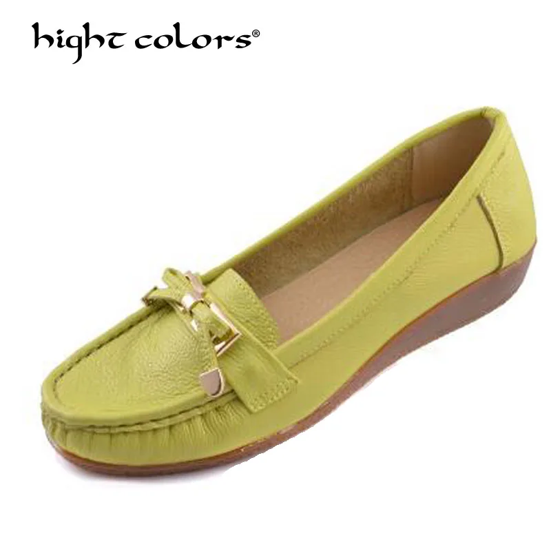 

2019 Women Genuine Leather Shoes Woman Flat Shoes Round Toe Casual Flats Fashion Loafers Lady Driving Shoes Handmade Moccasins