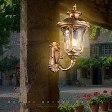 Ретро LED открытый настенный светильник бра Освещение Водонепроницаемый сад настенные светильники Алюминий Стекло под старину Светильники для крыльца