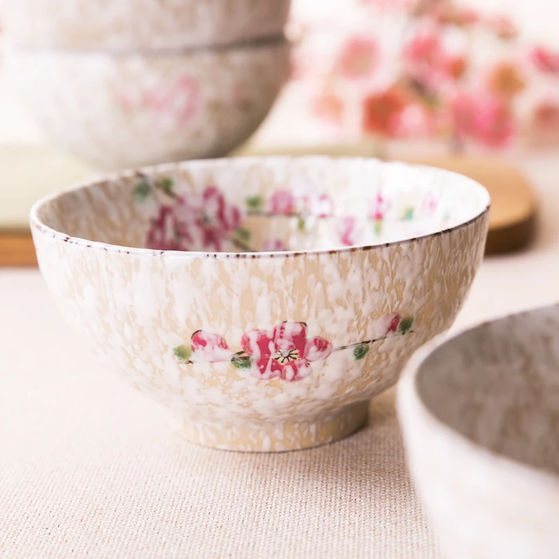 Cute ceramic bowl Tableware single bowl creative personality Korean of