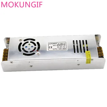 

10pcs DC12V 30A 360W thin long LED Power Supply Transformer AC180~240V to DC12V For 5050 3528 LED Strip Module Lamp