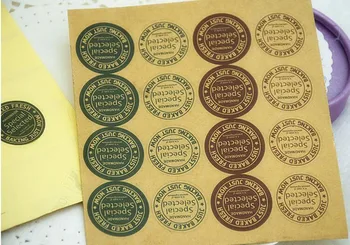 

480Pcs Postmark Style "handmade"Kraft Paper Self-adhesive Stickers Label Sticker DIY Hand Made Gift /Cake Paper Sticker