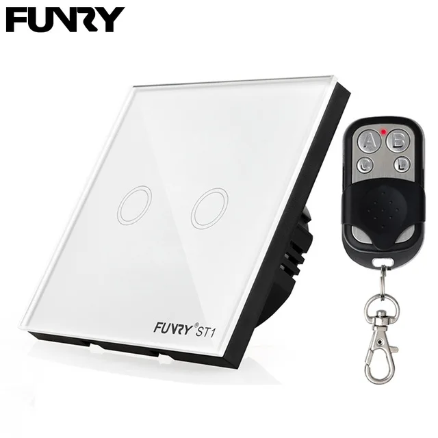 FUNRY-Touch-Switch-2-Gang-1-Way-ST1-EU-2R-Wireless-Remote-Control-Switch-EU-Single (1)