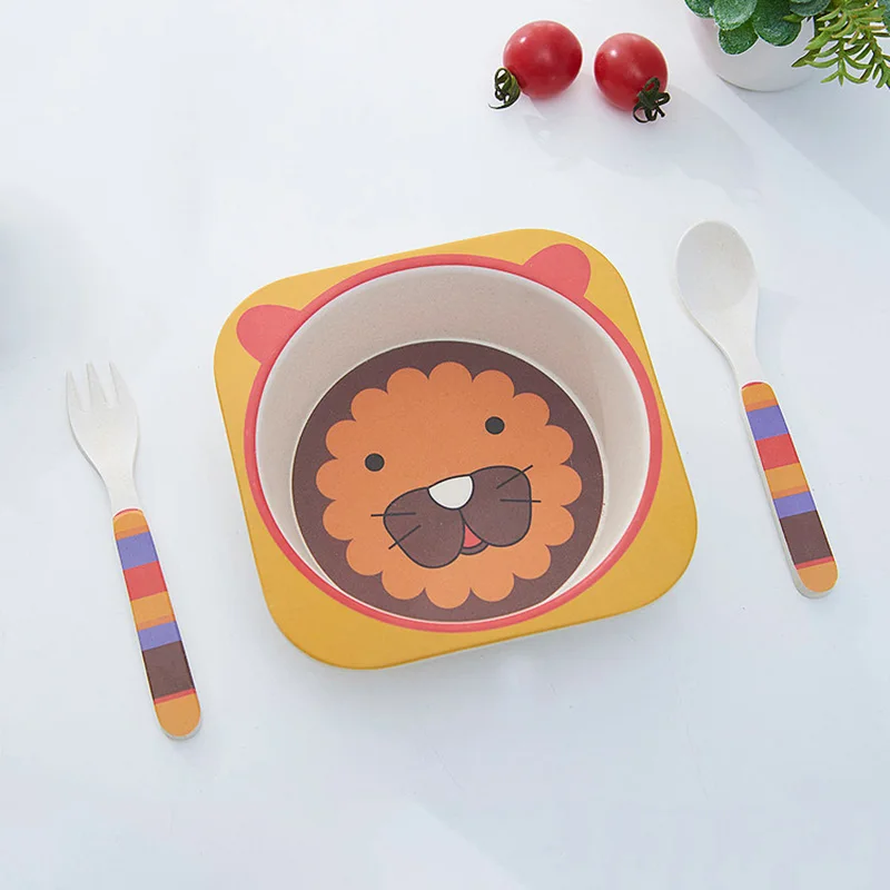 Baby Bamboo Dishes Children Tableware With Fork Spoon Kid Feeding Dinnerware Set Infant Bowls Plate Toddler Utensils T0511 Baby Bamboo Dishes Children Tableware With Fork Spoon Kid Feeding Dinnerware Set Infant Bowls Plate Toddler Utensils T0511