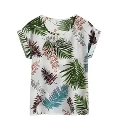 2018 Для женщин блузка Модная рубашка с короткими рукавами Для женщин Повседневное свободные Шифоновая блузка дамы шифон плюс Размеры