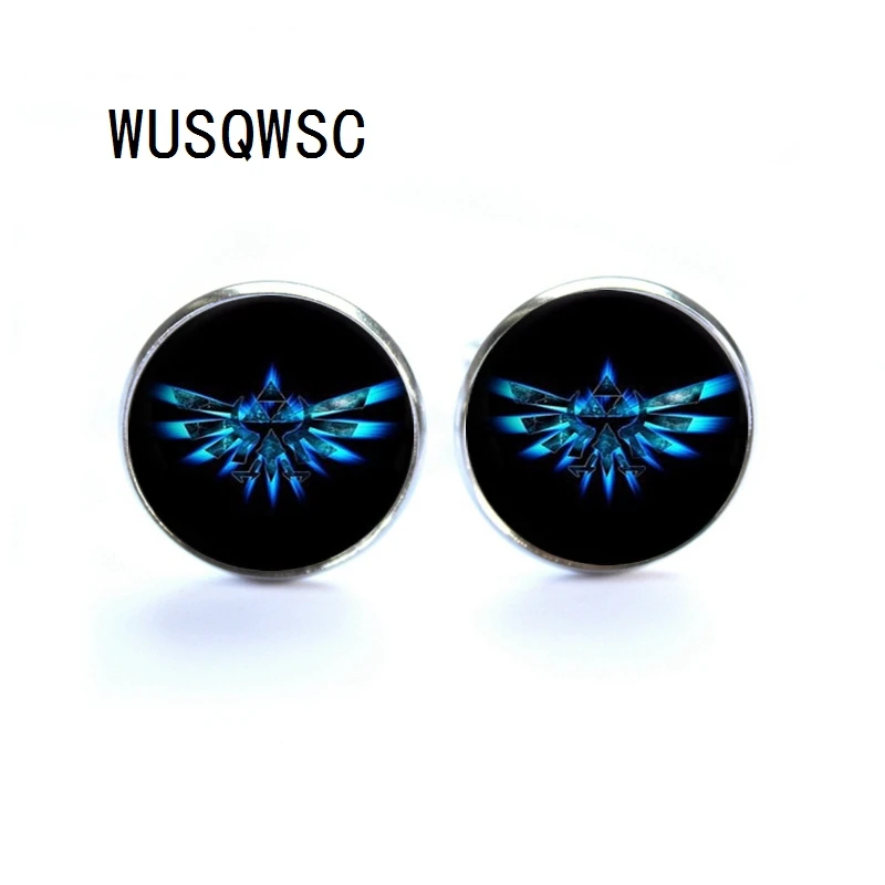 

WUSQWSC Cufflinks Luxury Men's Cufflinks Brand with Glass Cabochon Zelda Shaped Shirt Cufflinks for Men Jewelry