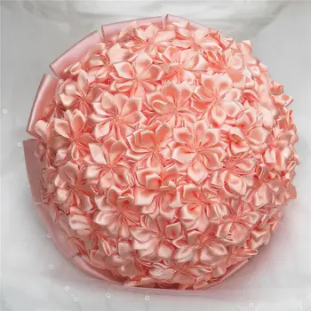 

Artificial Simple Three-dimensional Ribbon Bouquet Romantic Colorful Wedding Bride Holding Flowers Decoration Fake Flower