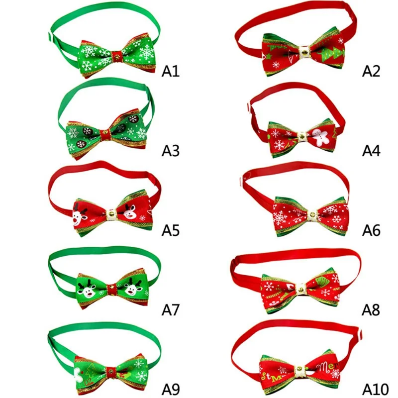 Регулируемый ошейник для кошек бант для подарков ошейник для собак и кошек, милый воротник для маленьких собак на Рождество