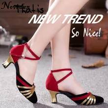 Women’s Red Suede Sole Dance Shoes Closed Pointed Toe Latin Ballroom Salsa Dancing Shoes For Girls Closed Toe Latin Dance Shoes