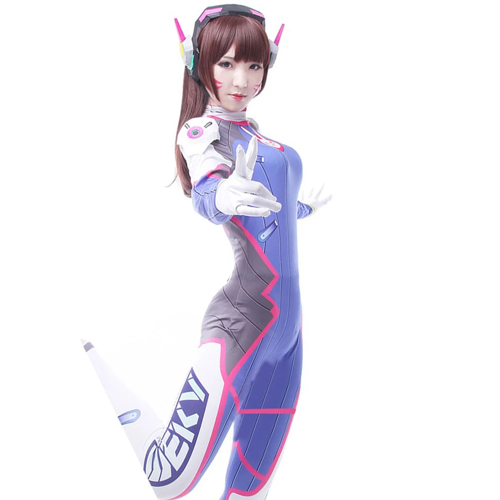 Аниме D. va Косплей Костюм Overwatch Косплей d. va парик dva татуировки переводные DVA лицо тату реквизит наклейка игра боди размера плюс