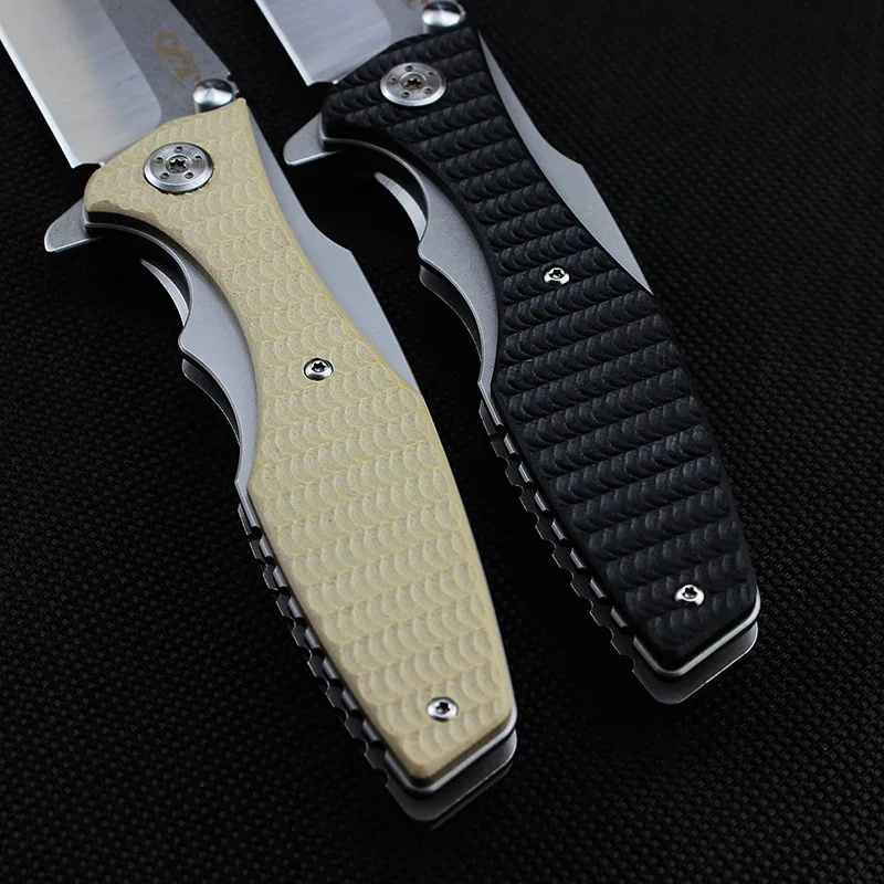 ZT0393 9cr14mov Blade G10 handle folding knife ball bearing flipper Outdoor Camping Hunting Survival Utility EDC Knife Tool Gift