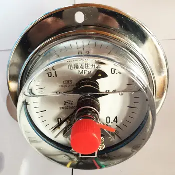 

YNXC-100BF / 0-0.4Mpa axial seismic magnet type electric contact pressure gauge factory Shanghai Zhengbao