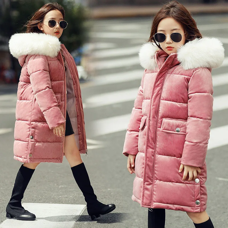 

2018 Children Winter Coat Girls Jackets Kids Winter Cotton Parkas Baby Girls Coat Girl Outerwear Coats Thickened Warm Jacket