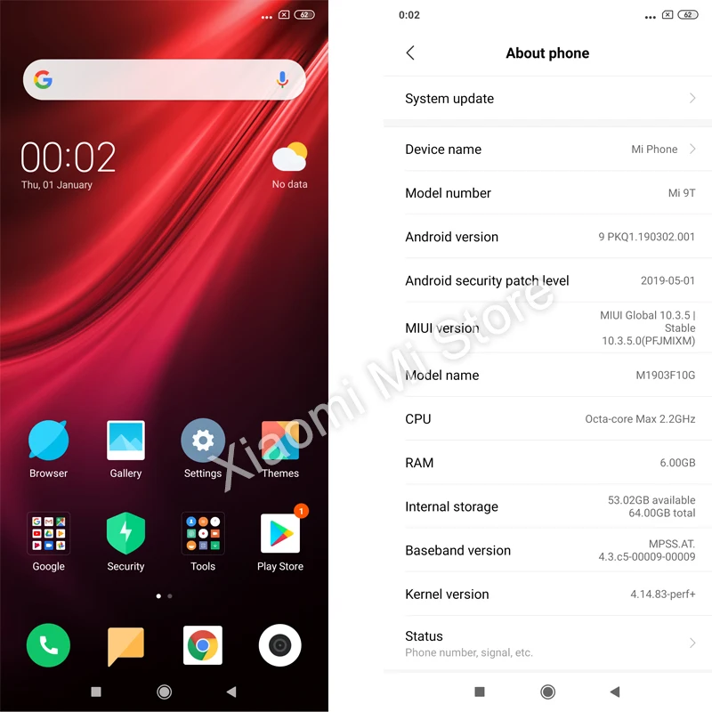 Международная версия Red mi K20 Xiaomi 9T 6GB ram 64GB rom Snapdragon 730 Восьмиядерный мобильный