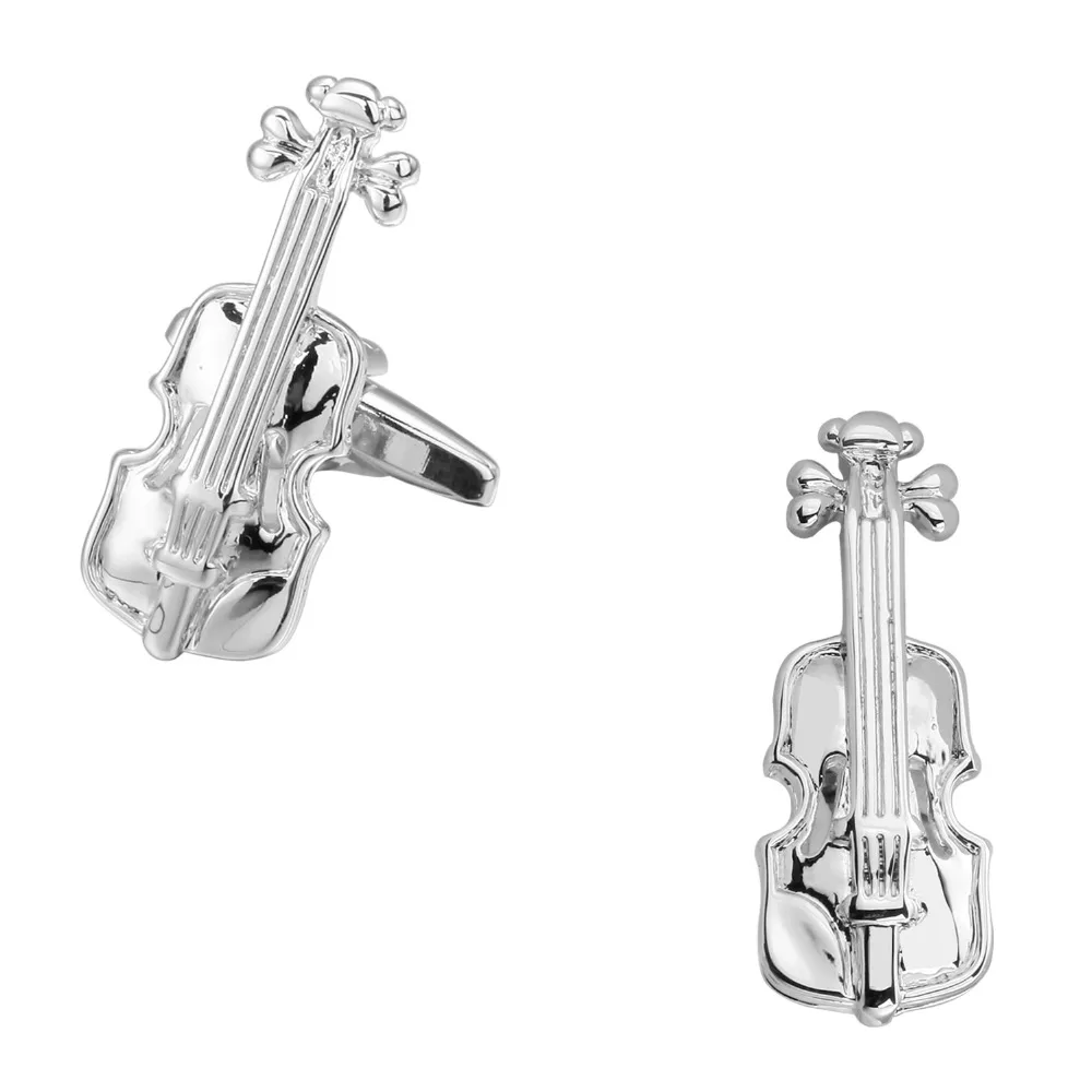 

The new men's jewelry fashion music instrument Silvery Cufflinks French Violin shirt cuff links wholesale and retail
