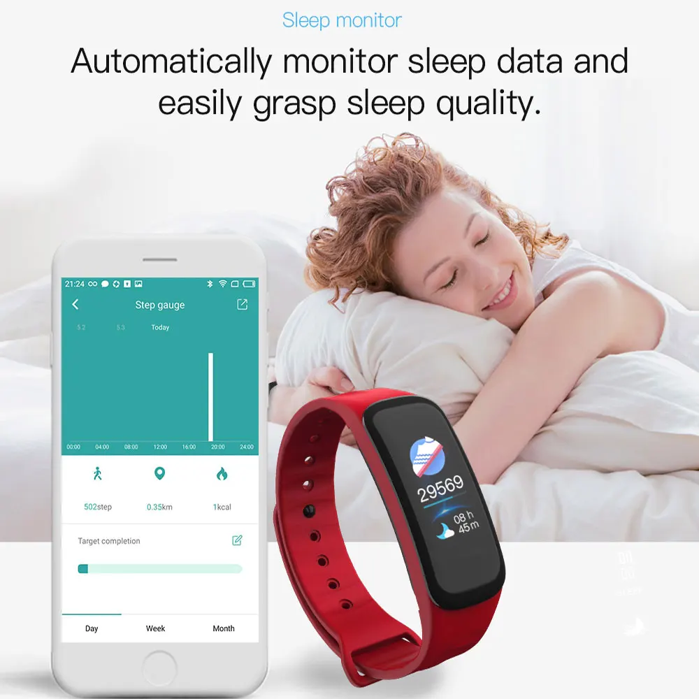 COXANG C1S Wearfit Smart Bracelet Watch Blood Pressure Measurement Heart Rate Monitor Cardiaco Fitness Tracker Smart Wristband