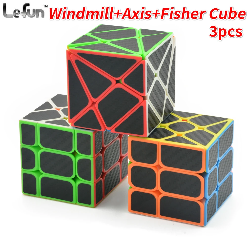 3個lefun風車軸フィッシャーキューブオリジナルマジックスピードラベルなしで黒ステッカー立方パズルキューブ Magic Cubes Aliexpress