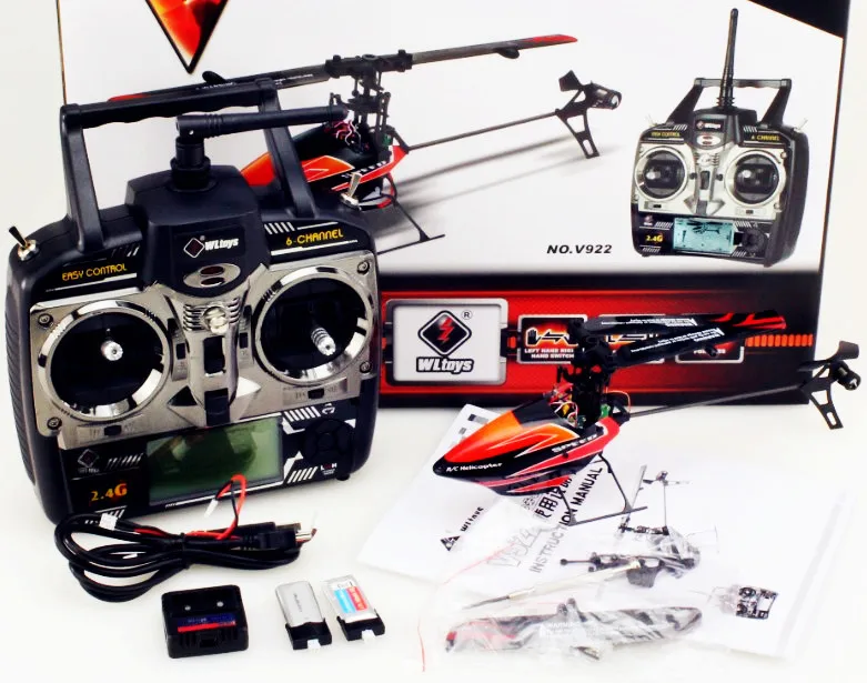 

2.4G 6Ch V922 3D Radio Control Mini Flybarless Helicopter Heli RTF with Gyro LCD