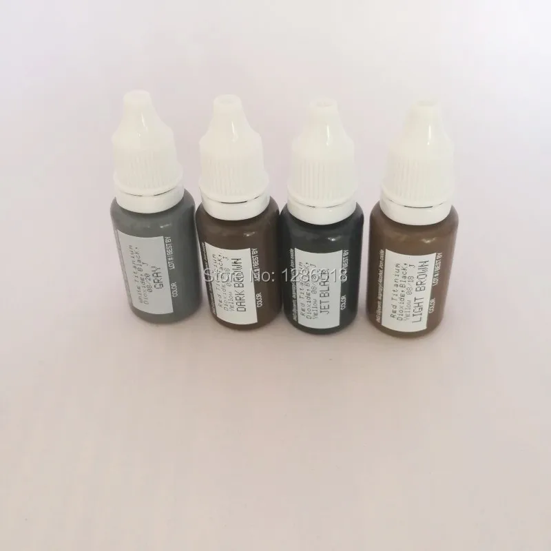 

100pcs High Quality permanent makeup pigment micropigment tattoo ink 15ml/bottle cosmetic manual 3d lips eyebrow mixed color