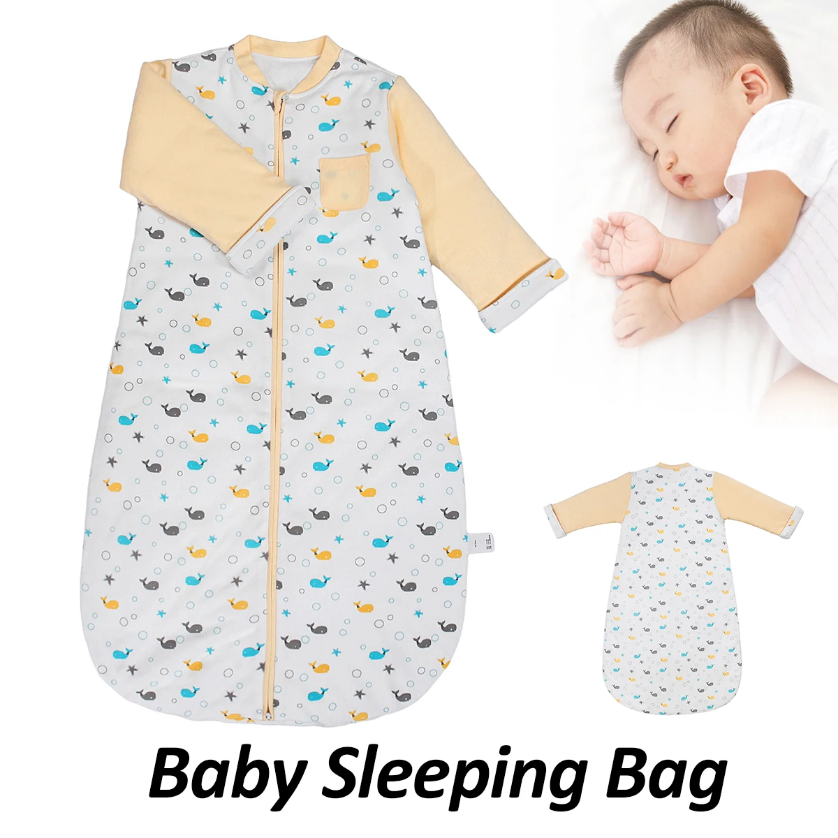 

Baby Infant Sleeping Bag Organic Cotton Wrap Bed Air Conditioning Quilt 85x35cm Folding Blanket & Swaddling In Winter Summer
