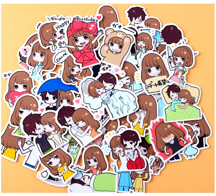 40pcs Creative Cute Self made Love Birds Stickers Scrapbooking Stickers