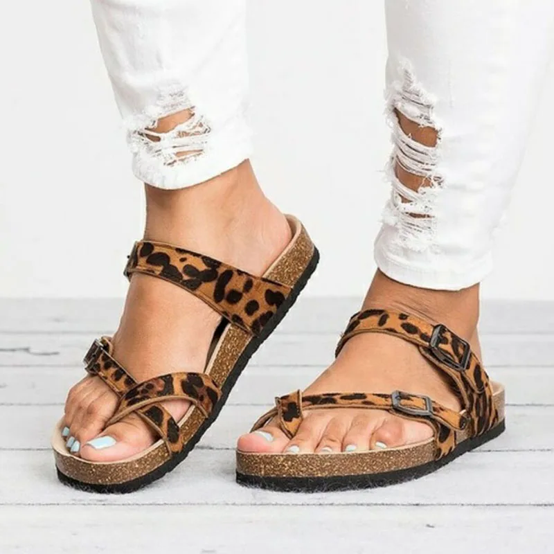 

Female summer new fashion beach shoes large size women's shoes leopard women's sandals