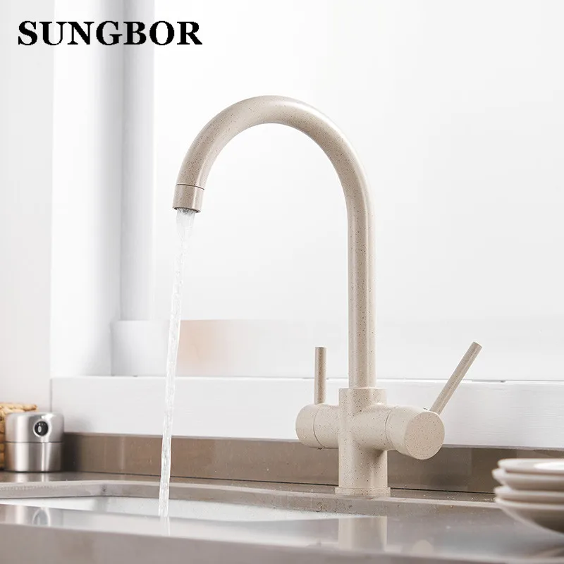 New Black Kitchen Faucet Seven Letter Design 360 Degree Rotation with Water Purification Features Double Handle CF-0180H New Black Kitchen Faucet Seven Letter Design 360 Degree Rotation with Water Purification Features Double Handle CF-0180H