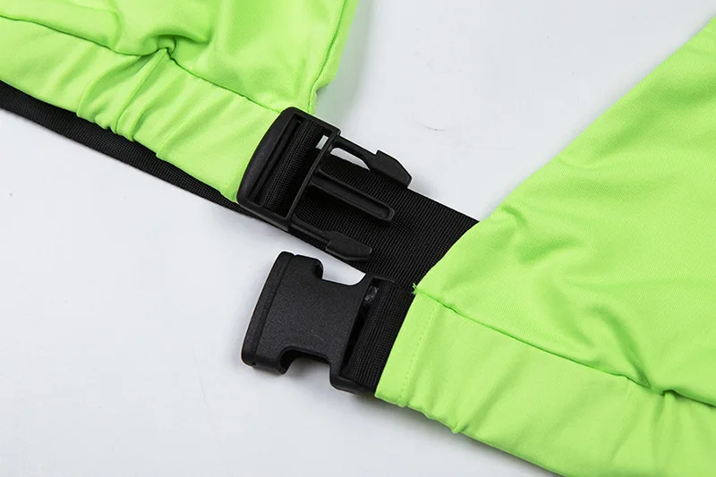 BOOFEENAA неоновый зеленый сексуальный летний комплект одежды для Женский комплект 2 шт., короткий топ с пряжкой спереди и шорты, облегающий клубный наряд, C87-AZ03