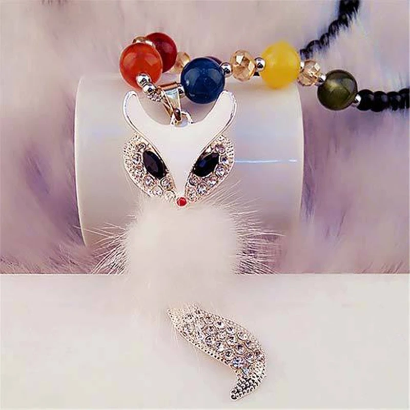 

Hot Fashion Sweater Bodhi Necklace Color Beads Neck Women Folk-custom Chain Semi-precious Stones Feminino Collar