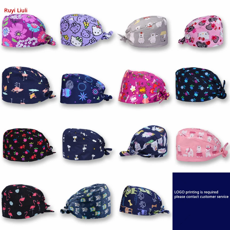

Printed surgical cap all-purpose cotton operating room cap chemotherapeutic cap thin cap for doctors and nurses