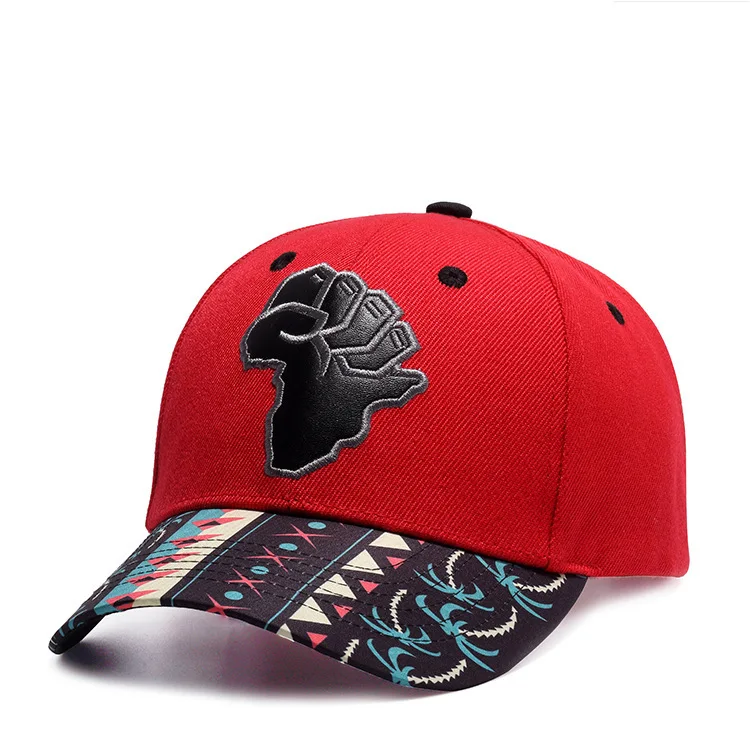 

Summer Men Women Baseball Cap Leisure Hat Africa Map Red