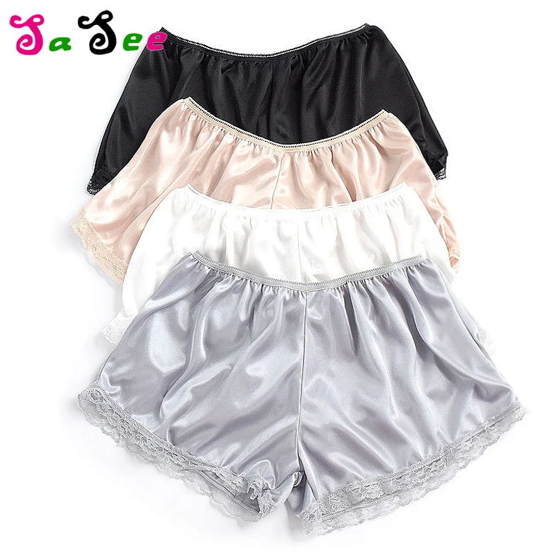 

New Hot Sexy Female Autumn Women Lace Base Shorts Solid Colors Spring Mid High Waist Elastic Casual Imitation Silk Girls Shorts
