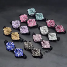 Диаманта Bling Лук Галстуки мужские кристалл лук Галстуки женские смокинг шеи Галстуки Бабочка Жаккардовые Боути 15 цветов, 200 шт