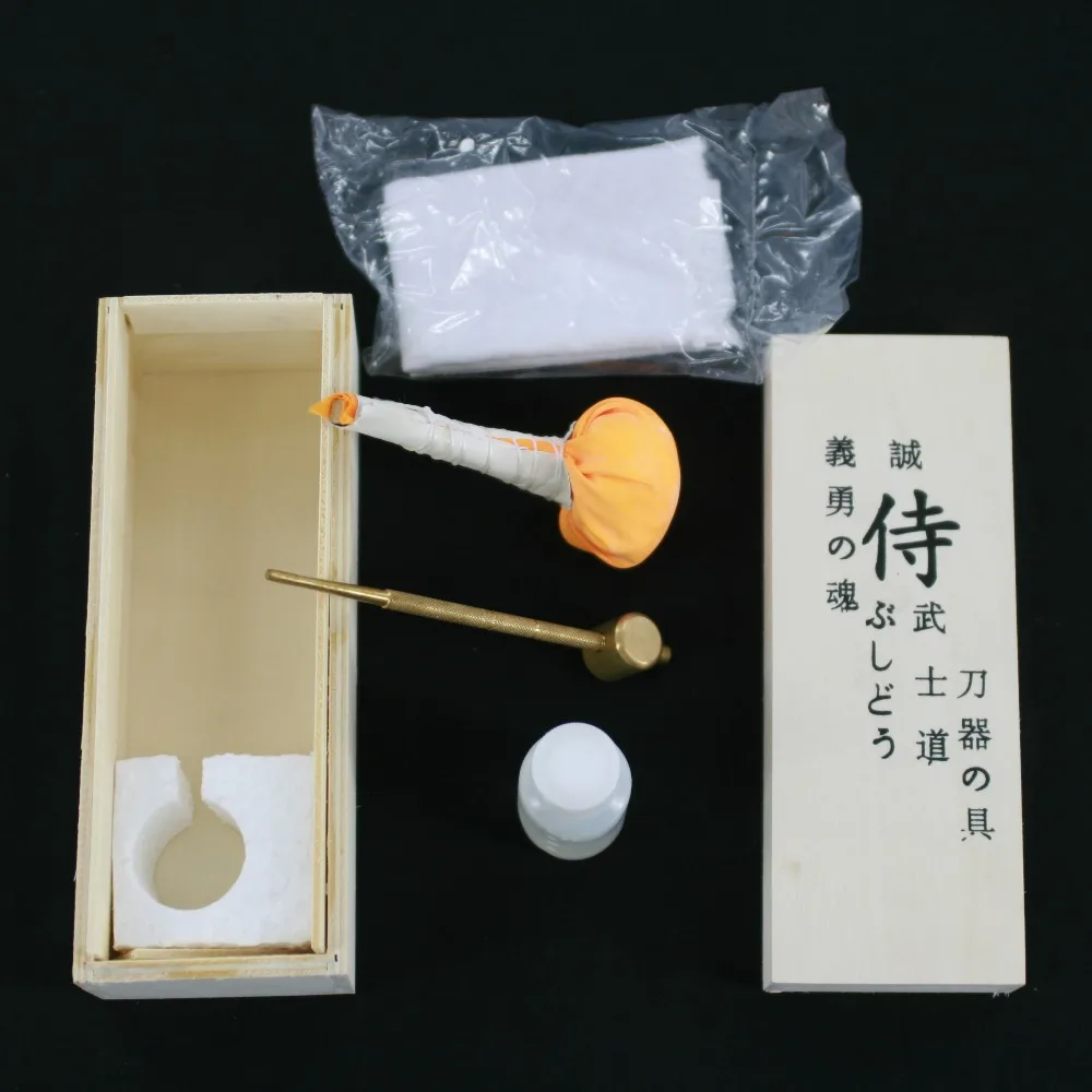 

Free Shipping Japanese Samurai Katana Sword Maintenance Cleaning Oil Kit with Storage Box