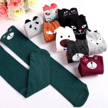

1pair/lot Children Socks Print Animal Cotton Baby Kids Socks Knee High Long Fox Socks for Toddler Girl Clothing Accessories