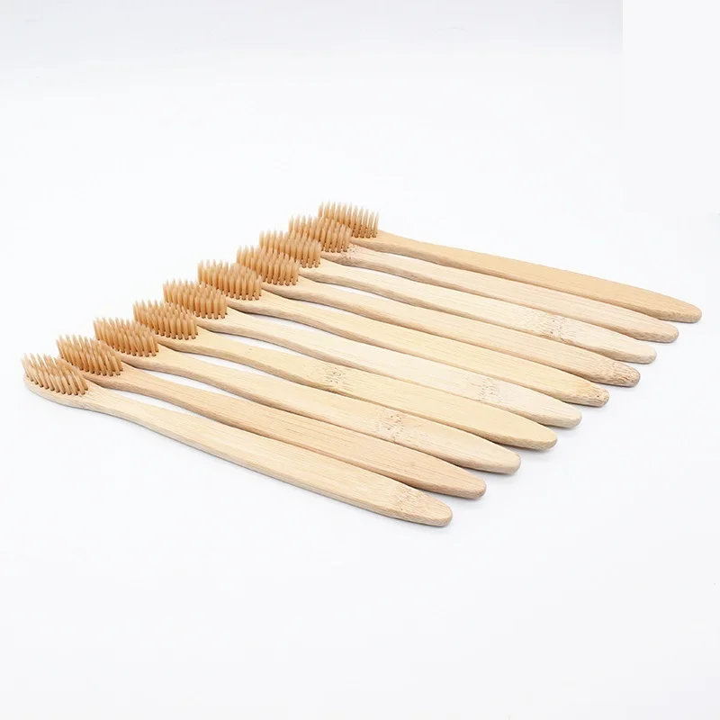 Escova de Dentes de Bambu Escovas de Dente de Fibra de Bambu Cerdas de Bambu Alça de Madeira Ecológica com Cabo Atacado com 10 Macio 29 com 10 escovas de dente de fibra