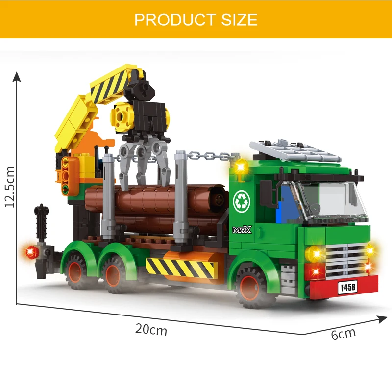 Caminhões de Registro Blocos de Construção Brinquedos para Crianças Ausini Carro Construção Cidade Trabalhador Figura Tijolos Guindaste Modelo Criador Crianças Jogo 8 Cheap Blocos