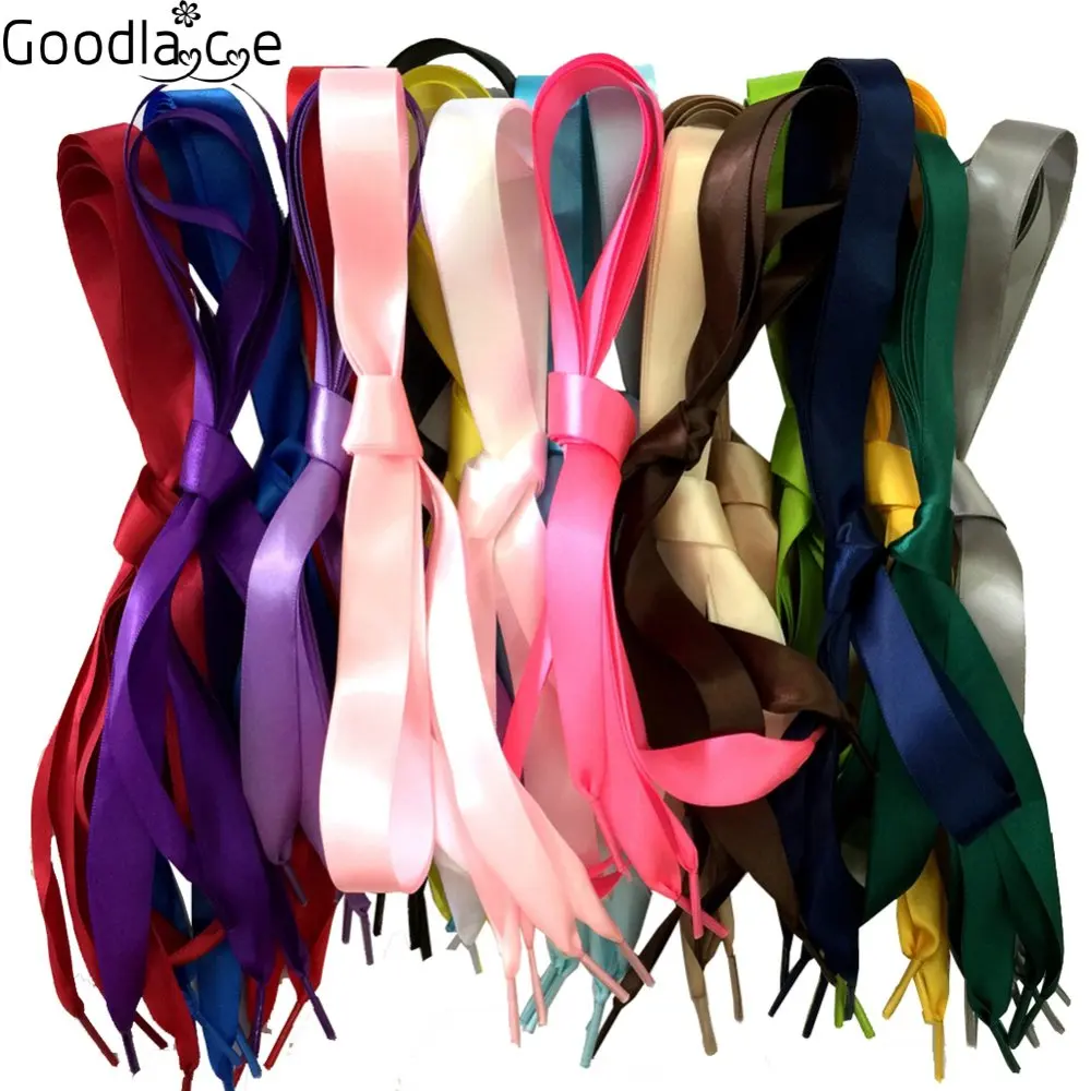 

Flat Silk Ribbon Shoelaces Shoe Laces f. Sneaker Sport Shoes Fantastic 120cm
