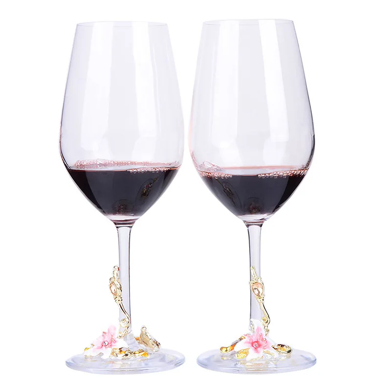 

Color Enamel Red Wine Glasses Crystal Glass Cups and Mugs Creative Wine Cup