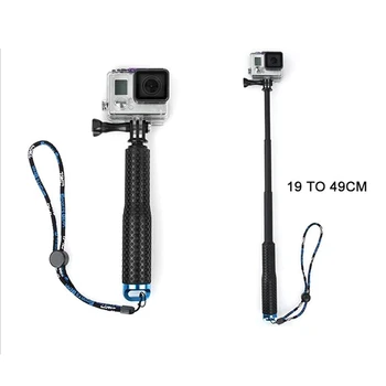 

For Gopro Hero 3+ 4 Handheld Selfie Stick 20-49cm Telescopic Pole Mount for Xiaomi Yi Sports Action Camera Accessories