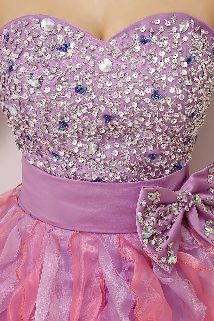 Лук Оборками Милая vestido formatura Органзы Galajurken Короткие Платья Выпускного Вечера