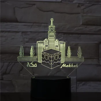 

Mecca Mosque Makka Usb 3D Led Night Light Lamp Decoration RGB Kids Baby Gift Famous Buildings Table Lamp Bedside Decor AW-1575