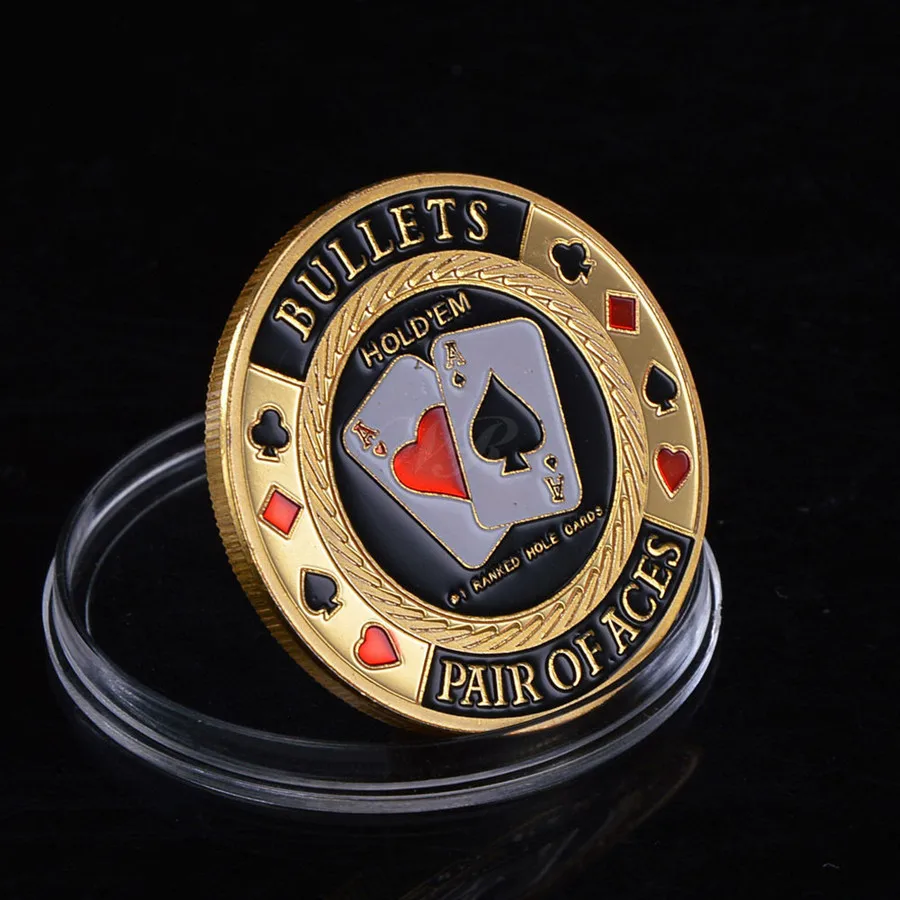 Metal Poker Chip Guard Card Protector Coin Poker Card Guard "Bullets