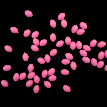 

Pink 4 Sizes 100Pcs Oval Fishing Beads Sea Fishing Lures Hard Floating Float Tackles