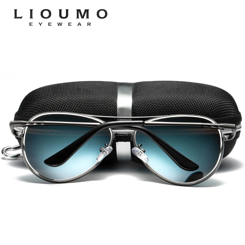 Brand Design Sunglasses Pilot Men Vintage Polarized Sun Glasses Women Travelling Blue Lens Mirror Anti-Reflective Oculos De Sol